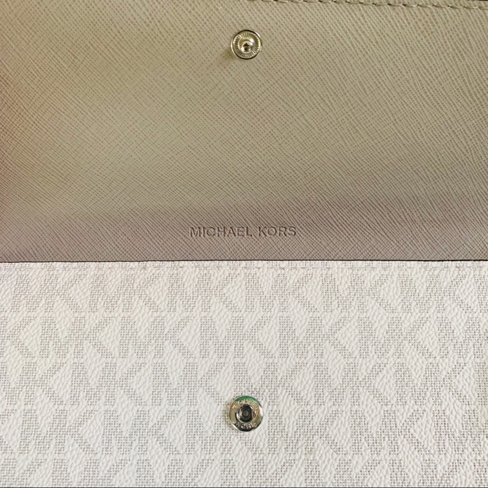 Michael Kors Trifold Wallet bright white gray new - Picture 5 of 7